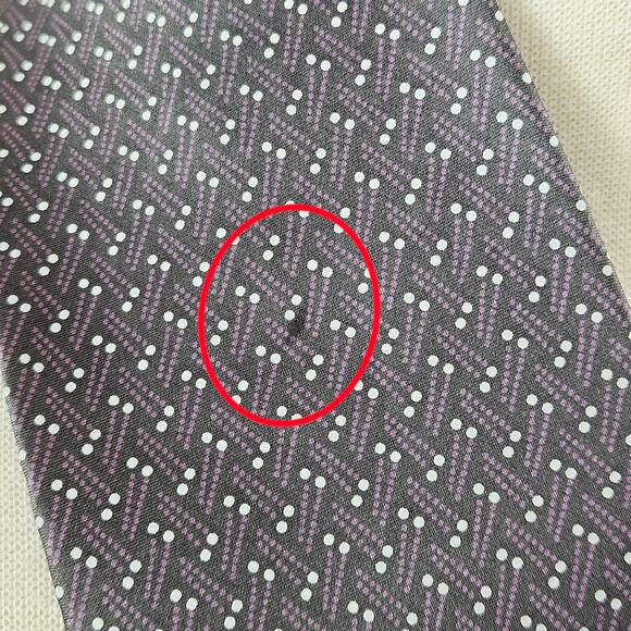 Lanvin Purple Silk Print Tie Men's Necktie | MINOR FLAW - Picture 2 of 13